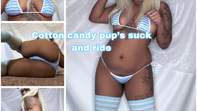 Cotton candy pups suck and ride video from Lewdiepeach