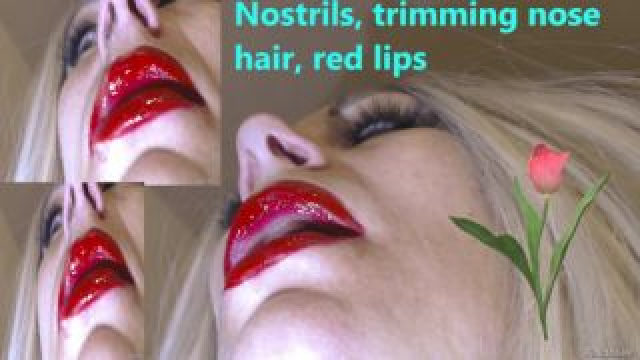 Nostrils, trimming nose hair, red lips video from Pinkdaniele