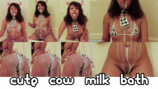 Cute Cow Milk Bath w/ Slow Motion video from Princess Sophia Quinn