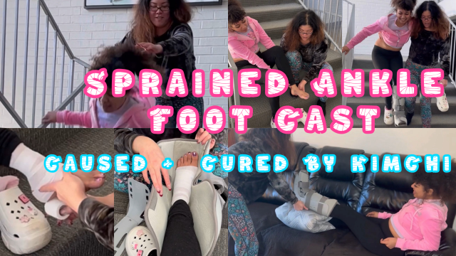 Sprained Ankle Foot Cast Caused + Cured By KimChi video from Princess Sophia Quinn