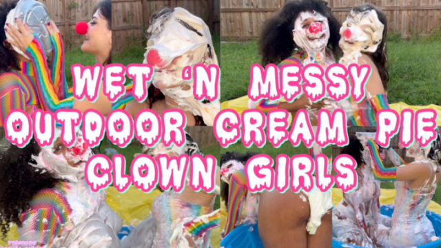 Wet & Messy Outdoor Cream Pie Clown Girls video from Princess Sophia Quinn
