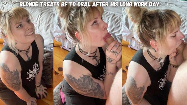 Blonde Treats BF To Oral After His Long Work Day video from Queen Of Avocados