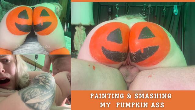 Painting and Smashing My Pumpkin Ass video from Queen Of Avocados