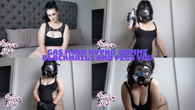 Gas Mask Domme Blackmails and Pegs You video from Raven Noir