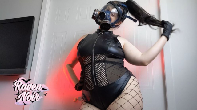 Gas Mask Mistress Dominates You POV video from Raven Noir