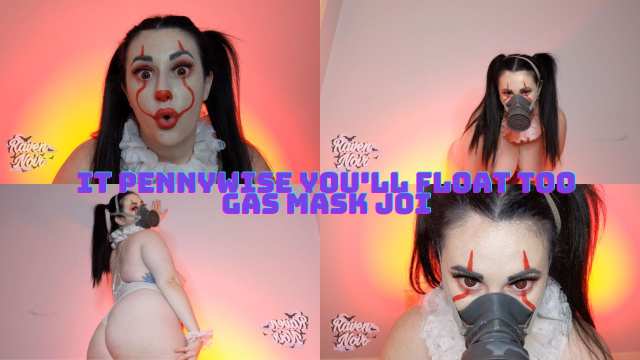 IT Pennywise You'll Float Too Gas Mask JOI video from Raven Noir