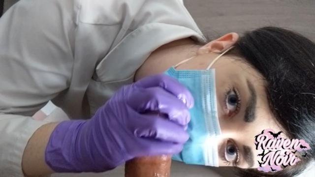 Masked Nurse Milks Your Cock POV video from Raven Noir