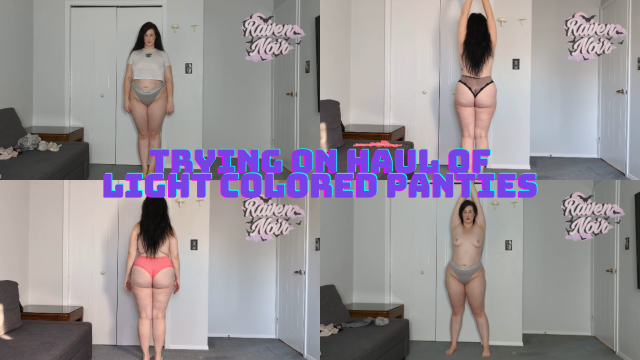 Trying on Haul of Light Colored Panties video from Raven Noir