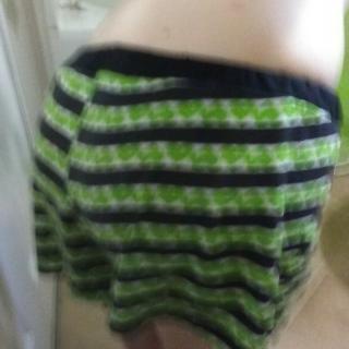 Handbra and green striped shorts photo gallery by Renee Sakuya
