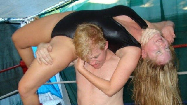 AMERICAN MADE TERRORISM! Amber Michaels vs American Terrorist video from WORLD WIDE MIXED WRESTLING