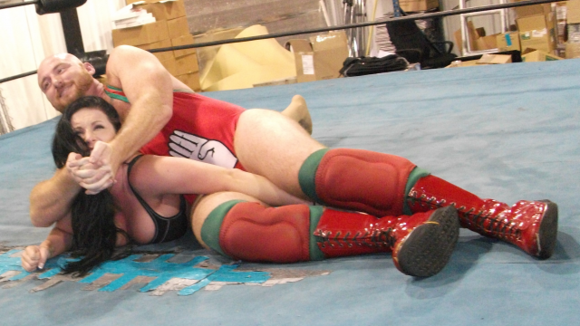 THE BEAUTIFUL FEET of a JAGUAR - Jayne Jaguar vs Ivan Koloff Jr video from WORLD WIDE MIXED WRESTLING