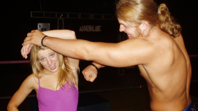 YOU ARE SPLITTING MY CROTCH! Summer Rains vs Jon Moxley video from WORLD WIDE MIXED WRESTLING