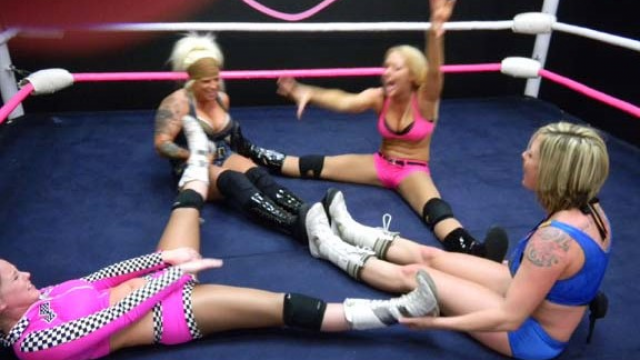 FROM TEAM BLONDAGE TO TEAM BONDAGE - Amber O'Neal and Lollipop vs Christie Ricci and ODB video from RING WOMEN VIDEO