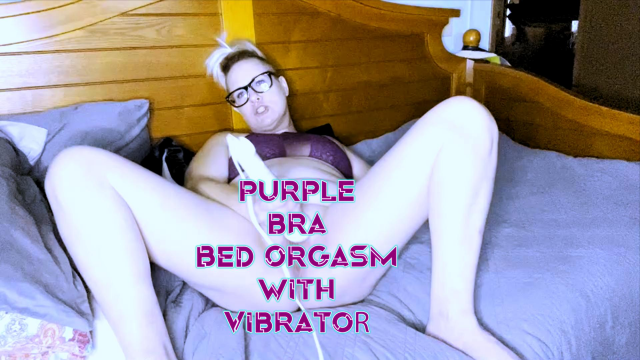 Purple Bra Orgasm Bed Hitachi Vibrator video from Rogan Damiana