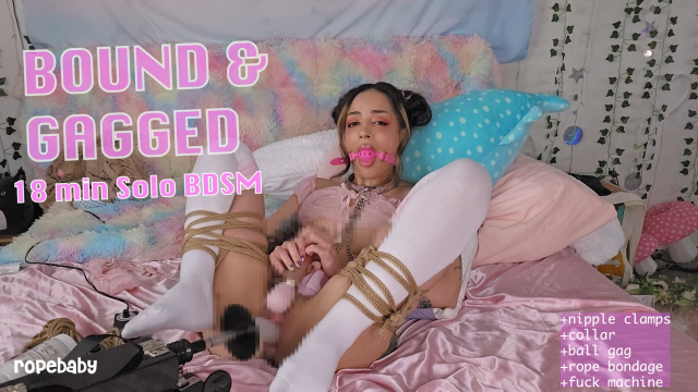 Solo BDSM Bound & Gagged with Fuck Machine video from Ropebaby