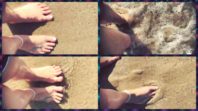 Feet in the sand and sea! Kiss the sand in wich I walked video from Mistress Misha Goldy