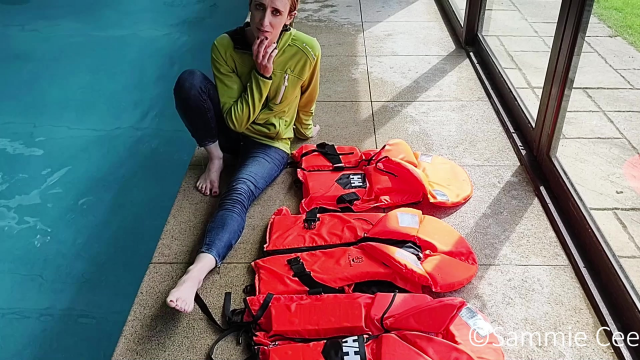Clothed Life Jacket Comparison In Pool video from Sammie Cee