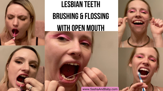 Lesbian Teeth Brushing video from Sasha And Baby