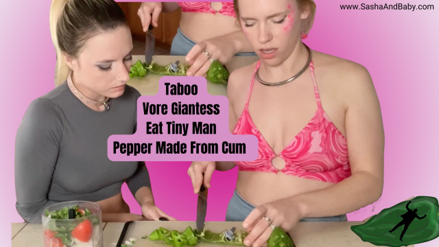 Taboo Vore Giantess Eat Tiny Man From Pepper Made Of Cum video from Sasha And Baby