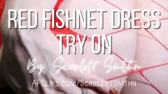 Red Fishnet Dress Try On (Mobile) video from Ms Scarlett Smthn