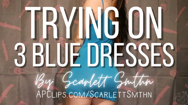 Trying On 3 Blue Dresses video