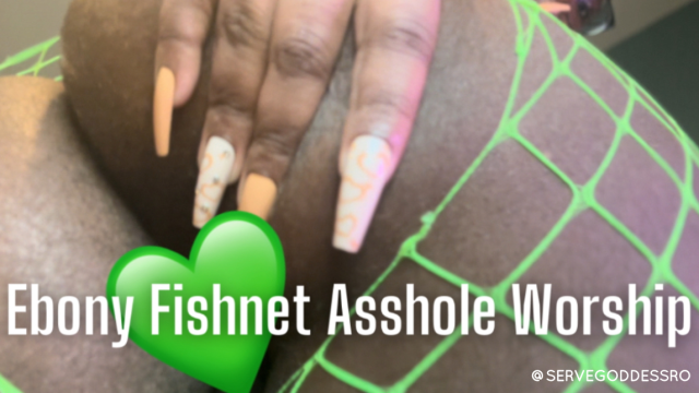 Ebony Fishnet Asshole Worship video from Royal Ro