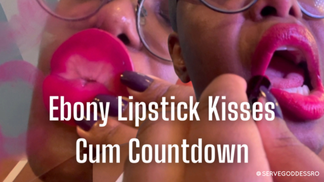 Ebony Lipstick Kisses Cum Countdown - Royal Ro video from Royal Ro