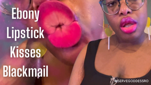 Ebony Lipstick Kissess Blackmail-fantasy video from Royal Ro