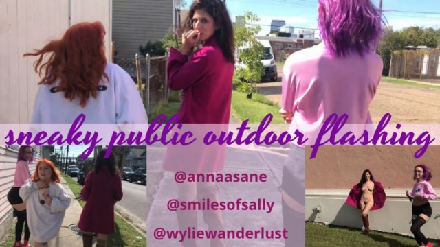 Following Cute Girls Flashing Publicly Outdoors video from Sally Smiles
