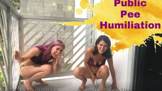 Public Pee Humiliation Sally and Katnip video from Sally Smiles