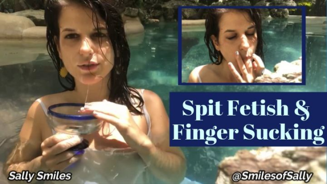 Teasing in Pool: Sucking Fingers, Drooling, Spitting video from Sally Smiles