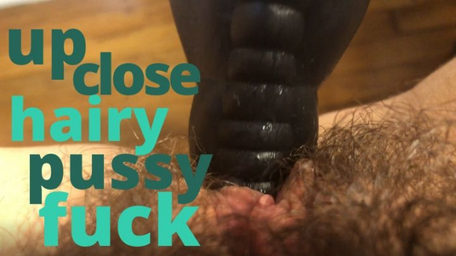 Up Close Hairy Pussy Fuck Hankeys Dildo video from Sally Smiles