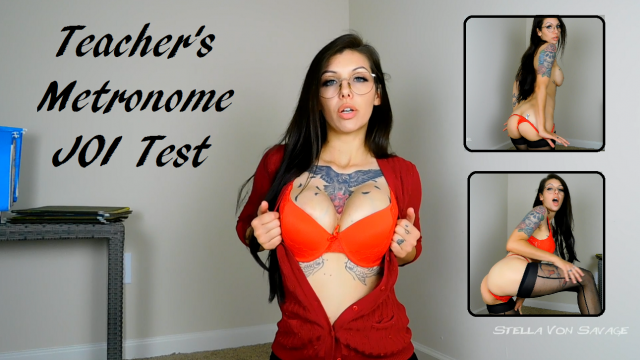 Teacher's JOI Test - Striptease with Metronome Game video from Stella Von Savage