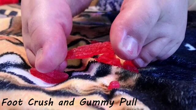 Foot crush and gummy pull video from TenTickle Pixie