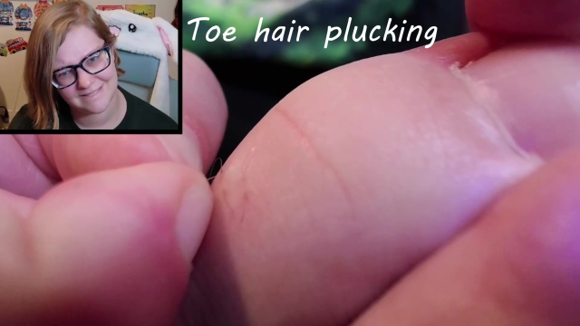 Toe hair plucking video from TenTickle Pixie