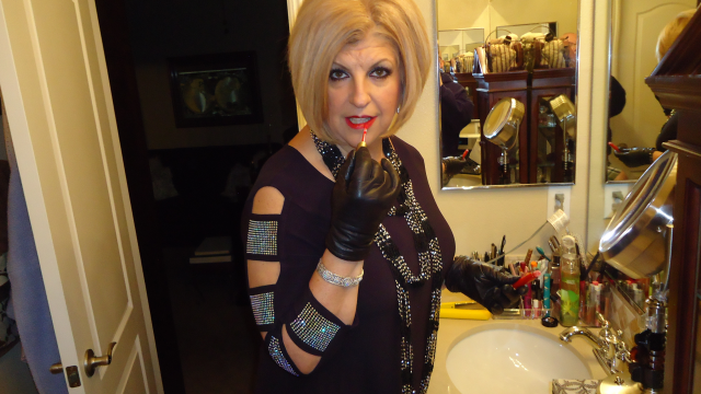 Behind the Scenes. Makeup and Leather Gloves with The Fetish Rose video from Mistress Rose