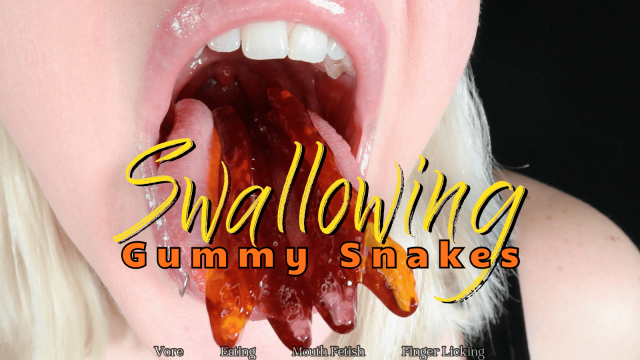 Swallowing Gummy Snakes - HD - Gummy Vore, Candy Eating, Uvula Fetish, Throat, Mouth Close Up, Finger Licking, Sucking, Slurping, Playing With Food video from The Goddess Clue