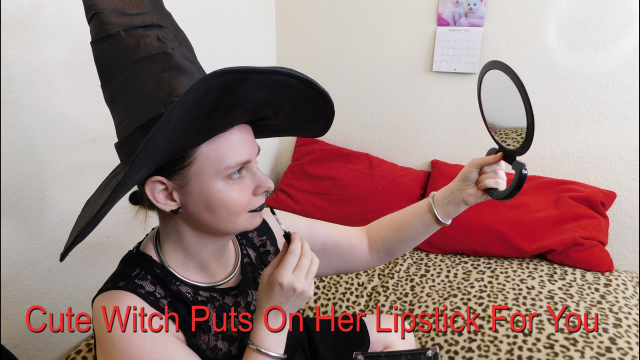 Cute Witch Puts Her Lipstick On For You video from Red Vinyl Kitty