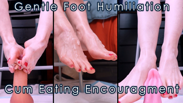Gentle Humiliation with Feet and Cum Eating Encouragement video from Tia Black