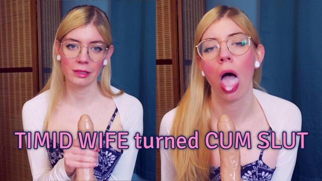 Prude Wife turned Cum Slut with Handjob, Blowjob, Cum Eating, Dirty Talk video from Tia Black