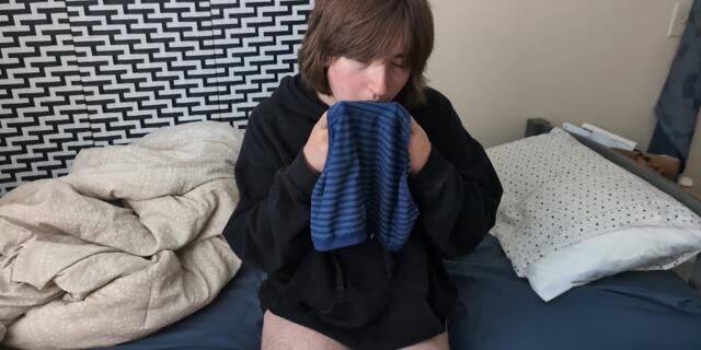 Trans FTM Androgyne Licks and Sniffs Worn Panties Through Orgasm video from Eddie Vera
