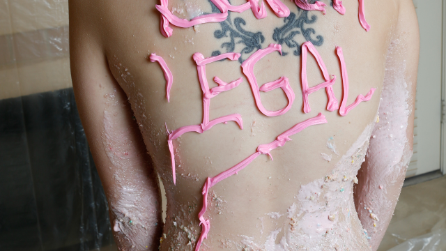 My first barely legal sploshing video on my 18th bday video from Trinity May