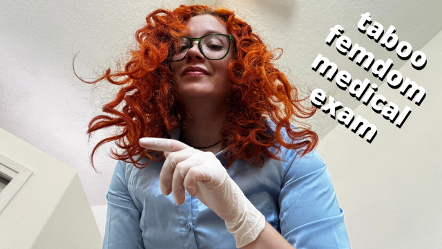 CFNM femdom step-sister gives medical exam & gloved handjob video from Veggiebabyy