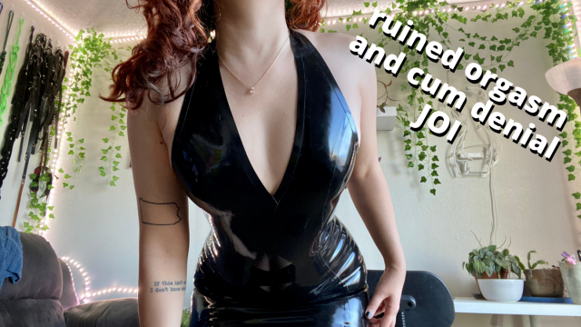 latex dress JOI: ruined orgasm and cum denial video from Veggiebabyy