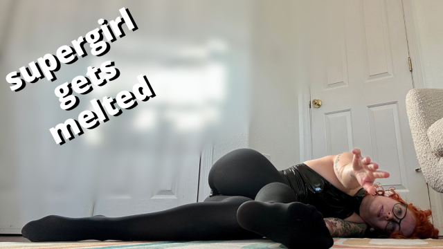 pantyhose foot worship evil supergirl traps you until you melt her! video from Veggiebabyy