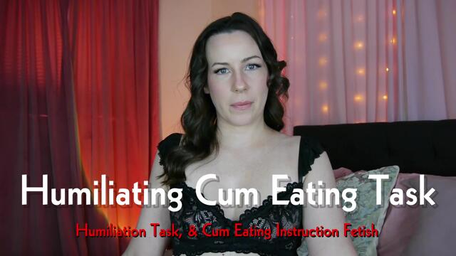 Humiliating Cum Eating Task video from Mistress Macabre