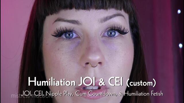 Humiliation JOI & CEI video from Mistress Macabre