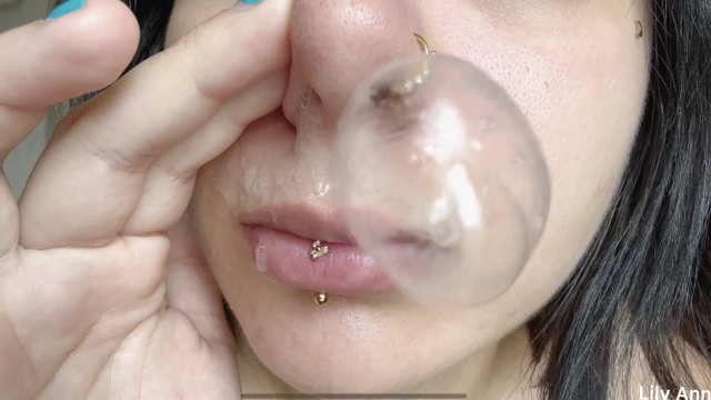 blowing my nose and eating big snots video from Lily Ann