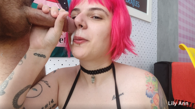 eating my own snot and jerking a cock until he cums on my nose video from Lily Ann