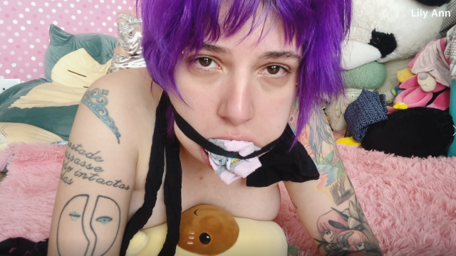 mouth gag and stuffed with socks video from Lily Ann